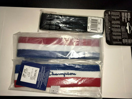 3 Headbands Terry Cloth 2qty CHAMPION Surf the Web &amp; 1qty Nike Swoosh NOS Unisex - £23.52 GBP