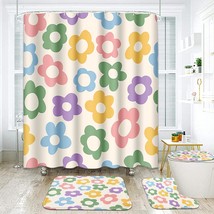 Colorful Leaves Ivory Bathroom Sets With Shower Curtain And Rugs And Accessories - $27.99