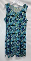 Kim Rogers Petite Spring Summer Shift Dress Floral Multicolor Sleeveless PXL - £14.66 GBP