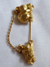 VTG AVON gold tone Two Koala bears chain Stick Hat Pin Brooch - $13.86