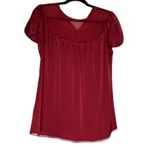 Elie Tahari SILK Blouse Preppy Style # E207S537 Women&#39;s Size Medium Red Burgundy - £23.97 GBP