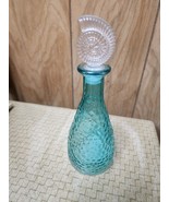 Coastal Design Ocean Blue Perfume or Oil Bottle Glass Sea Shell Stopper ... - $23.07 CAD