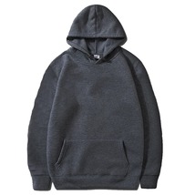 Fashion Men's Casual Hoodies Pullovers Sweatshirts Top Solid Color Dark Gray - £13.58 GBP