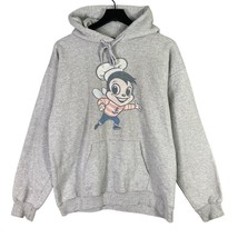 Hanes Ultimate VTG Cotton Hoodie M Gray Bumble Bee Seafoods Pullover Unisex - £59.28 GBP