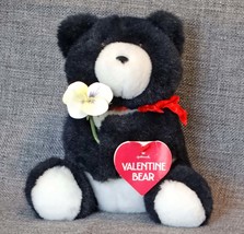 Hallmark Plush Valentine Black Panda Bear, China Flower, Clasped Paws ho... - $25.88