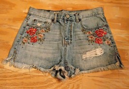 Hippie Laundry Cut-Off Shorts Wms. Size 29 Embroidered &amp; Studs Vintage High Rise - £13.82 GBP