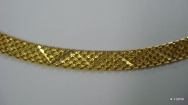 20k gold chain necklace ethnic yellow gold chain choker flat chain - $2,127.51