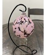 Ron Hinkle West Virginia Pink Brown Art Glass Round Ball Christmas Ornament - $637.95 MXN
