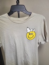 Peanuts/Snoopy distressed t-shirt.  Snoopy lying on smiley face, Men’s S... - £7.56 GBP