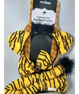 HALLOWEEN COSTUME TIGER ADULT CHILD LOT 3 Pc SET TAIL HEADBAND KIT ROUND... - $6.85