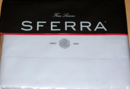 Sferra Celeste Full/Queen Blue Flat Sheet Egyptian Cotton Percale Italy New - $184.04