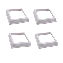 4 Packs 4 Inch Vinyl Post Skirt/England Style Fence Post Cups White/Two-... - $132.16 MXN
