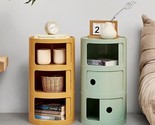 Rounded Cabinet, Narrow Nightstand, Round End Table With Storage, For Li... - $239.99