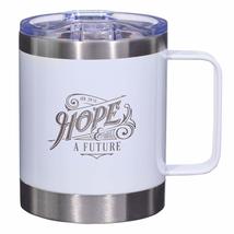 Christian Art Gifts Hope and a Future Stainless Steel White Mug w/Jeremi... - £14.24 GBP
