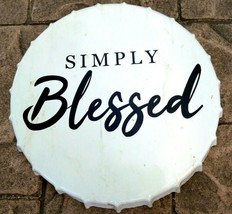 Beer Cap hanging Tin Metal Poster Sign beer 16X16" "Simply BLESSED" - $37.36