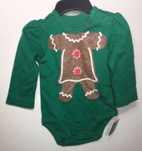 NWT Falls Creek Bodysuit 3-6 Months BABY Gingerbread Green Long Sleeve - $9.70