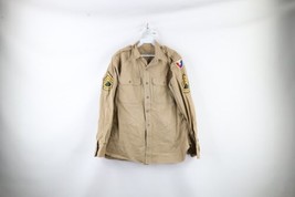Vtg 60s Vietnam Era Mens 16 35 US Army Material Command Cotton Twill Field Shirt - £47.33 GBP