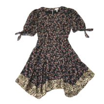 NWT Rebecca Taylor Lia Floral in Black Combo Silk Blend Short Dress XS $450 - £49.56 GBP