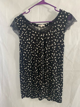 Maurices black and white polka dot sleeveless size medium women’s top - £9.27 GBP