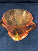 Iridescent Floragold Sugar Bowl Mint No Lid Depression Glass - £15.61 GBP