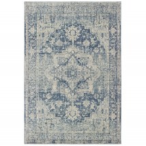 HomeRoots 388719 7 x 10 ft. Ivory &amp; Blue Oriental Area Rug - £306.12 GBP