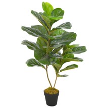 Artificial Plant Fiddle Leaves with Pot Green 90 cm - £24.63 GBP