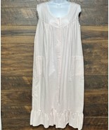 Carole Night Gown Women&#39;s Medium Pink  Seersucker Lightweight Grannycore... - $37.76 CAD