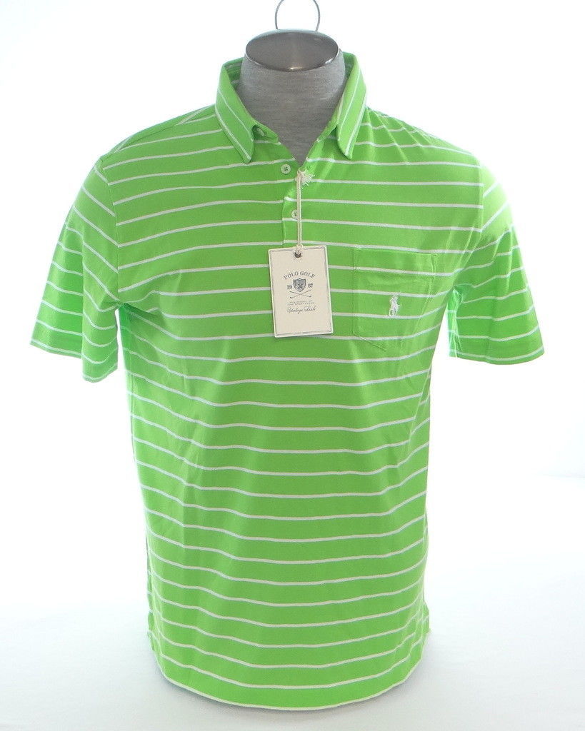 Polo Golf Ralph Lauren Vintage Lisle Green Stripe Short Sleeve Polo Shirt Men's  - $99.99