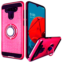 Metallic Brushed Magnetic Ring Stand 360° Hybrid Case HOT PINK For LG K51 - £5.31 GBP