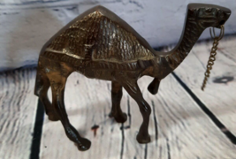 Vtg Brass Bronze Camel Figurine Figure 3.5&quot; tall Single Hump Nativity Ch... - $15.83