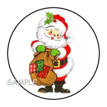 30 Santa Christmas Envelope Seals Labels Stickers 1.5&quot; Round Favors - £5.96 GBP