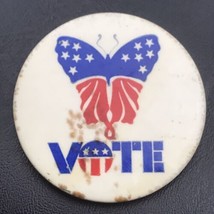 Vote Patriotic Butterfly Vintage Pin Button Pinback Hippie - $10.45