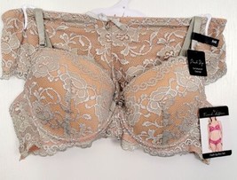 French Affair Pushup Bra Panty Set,  Lace Bra and Boy Short Bikini - $13.48