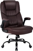 Brown Ergonomic Office Chair Pu Leather Desk Chair High Back Computer Ch... - £119.57 GBP
