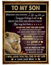 Baby Lions Blankets For Son From Mom Fleece Sherpa Blanket Gifts For Christmas - £28.27 GBP+