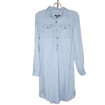 Chaps Denim Light Wash Long Sleeve Denim Jean Shirt Dress Size Small/P/Ch - £23.94 GBP