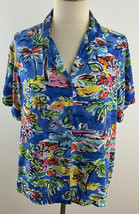 Jams World Women&#39;s L Shirt Top Tropical Breeze Hawaiian Floral Tropical Rayon - £55.92 GBP
