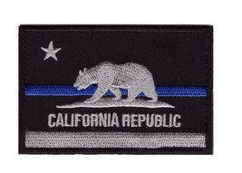 California CA State Flag Thin Blue line Police Tactical Swat Hook Patch CA01 - £4.73 GBP
