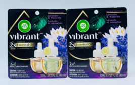 2 X Air Wick Vibrant Lavender &amp; Waterlily Scented Refills 2 Count Each Free Ship - £11.98 GBP