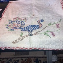 Embroidery table scarf with peacocks - $15.22