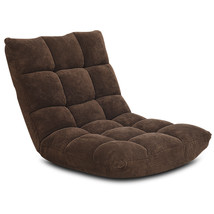 Adjustable 14-Position Floor Chair Folding Lazy Sofa Chair Cushioned Home Coffee - £114.59 GBP