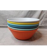 Lot of 6 Multicolor Cereal Bowls, Hard Plastic, 6.75&#39;&#39; Diameter/2.5&#39;&#39; Depth - $183.80 MXN