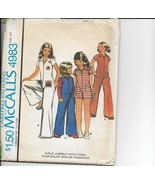 McCALL&#39;S PATTERN 4983 SIZE 14 GIRLS&#39; JUMPSUIT IN 3 VARIATIONS - £2.36 GBP