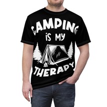 Unisex Camping Enthusiast T-Shirt: &quot;Camping is My Therapy&quot; - £31.46 GBP+