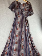 Patrons of Peace Maxi Wrap Dress Women Size S Floral Bohemian Chico Beach Summer - £30.44 GBP