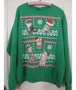 Womans Christmas Sweatshirt Cats Size M  - £27.28 GBP
