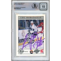 Luc Robitaille Los Angeles Kings Signed 1990-91 Smokey Card BGS Gem Auto 10 Slab - £101.68 GBP