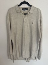 Polo Ralph Lauren Polo Shirt Long Sleeve Tan Brown Pony Mens Size XL - £12.98 GBP