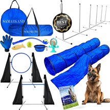 Dog Agility Course Backyard Set, Including Dog Tunnel Bags For Agility Dog Jumps - $90.99