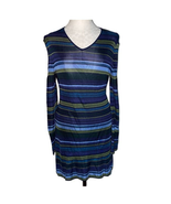 Laundry by Shelli Segal striped bodycon V-neck long sleeved dress blue g... - £25.43 GBP